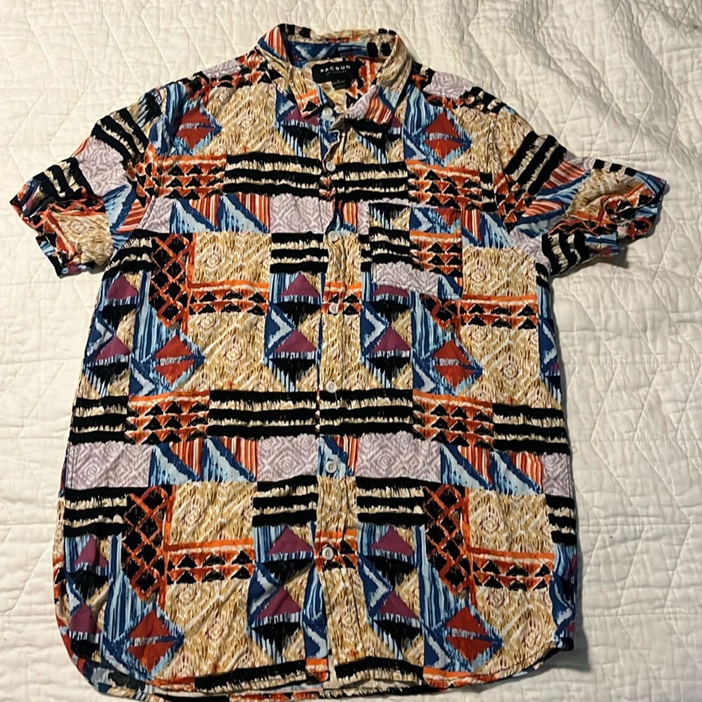 Men’s PacSun printed button down shirt